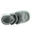 Wide width baby gray leather sturdy ankle boots 