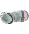 Special gray shoes for a toddler girl with high arches