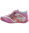 Pink leather baby sneakers for learning to stand and walk