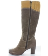 Snow boots brown leather made in Poland