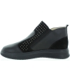 Leather fashion black orthopedic boots for teens