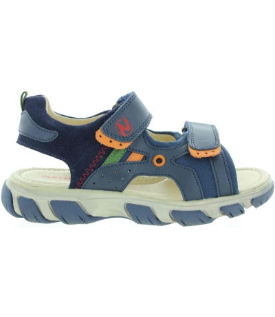 European profiled sandals for boys in blue leather 