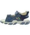 European profiled sandals for boys in blue leather 