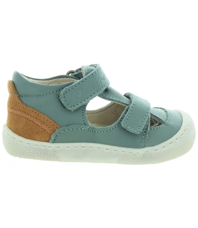 Green boys soft leather sandals with softer soles 