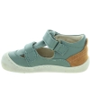 Green boys soft leather sandals with softer soles 