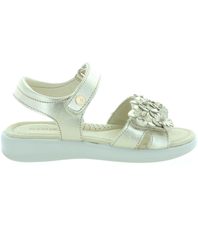 Teen girl leather gold sandals 