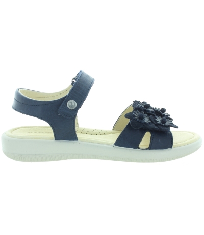 Blue leather dress sandals for teens