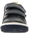 Boy navy leather sneakers for wide feet 