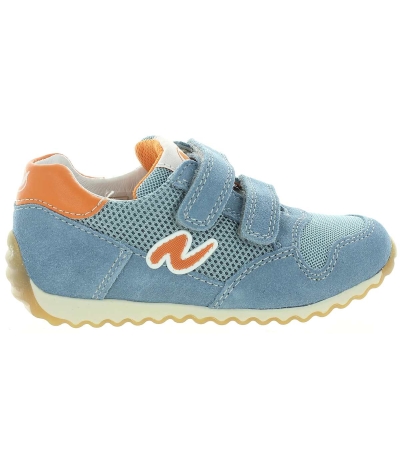 Ankle high leather and mash boys sneakers