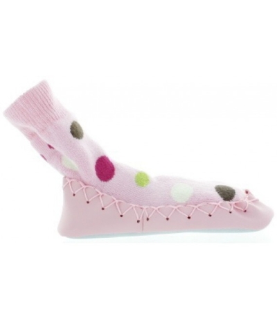 Moccasins for a baby with dots Moccasins for a baby with dots