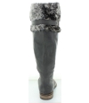 Gray leather boots for young women 