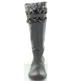 Gray leather boots for young women 
