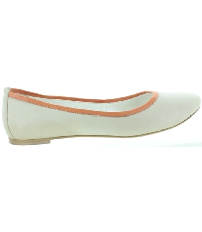 Beige and orange leather flats for women Beige and orange leather flats for women