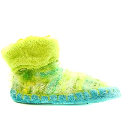 Non slip sole older girl lime color mocassins 