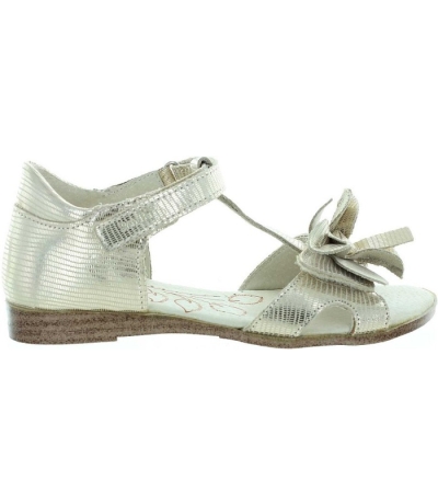 Gold Leather Sandals for a Girl Closed Heel | Pronation Corrective Gold Leather Sandals for a Girl Closed Heel | Pronation Corrective