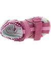 Fuschia leather sandals for a toddler girl