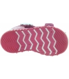 Fuschia leather sandals for a toddler girl
