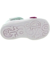 Pink leather sandals with closed toes for a toddler girls